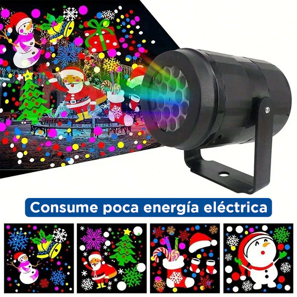 🎄 Proyector de Navidad Con 16 Patrones intercambiables, Lámpara De Proyección 🎅🏻🎄