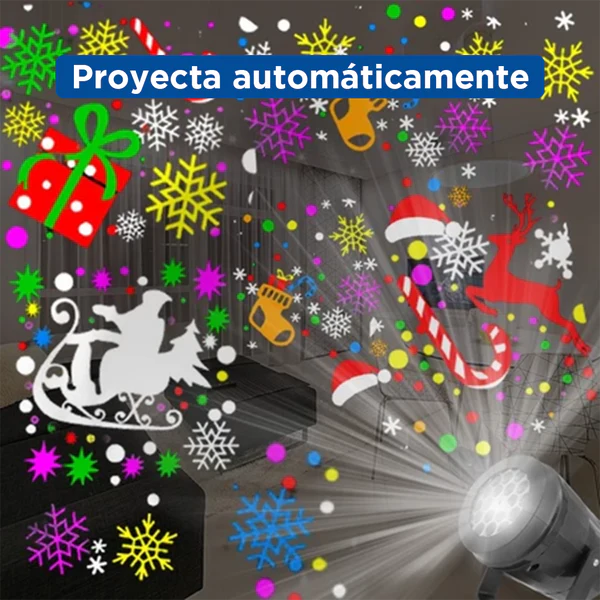 🎄 Proyector de Navidad Con 16 Patrones intercambiables, Lámpara De Proyección 🎅🏻🎄