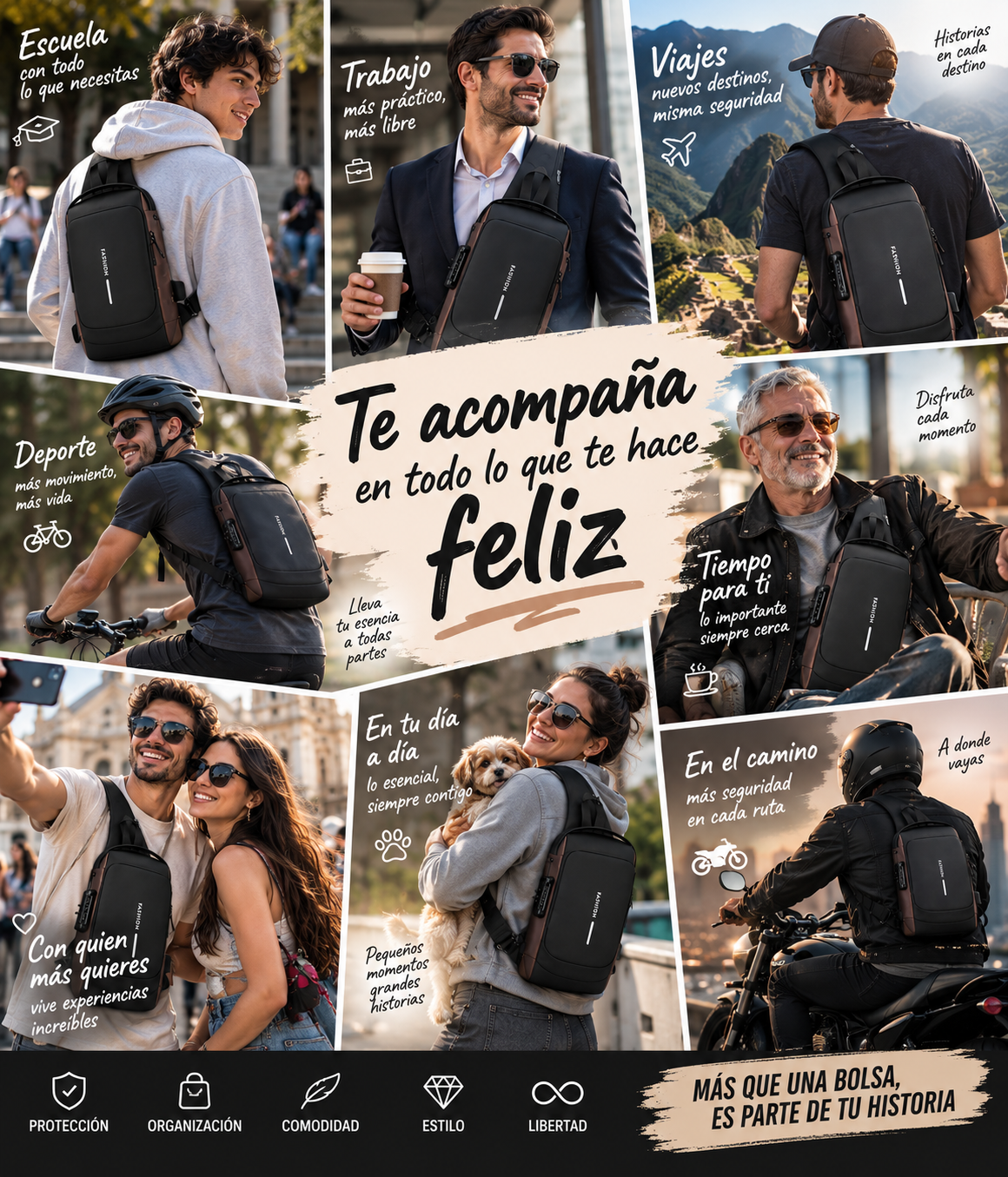Bolsa Pechera Antirrobo | Protege y Lleva tus Cosas Siempre Contigo + 🎁 Guía “7 Claves para Viajar Más Seguro” + Envío Gratis