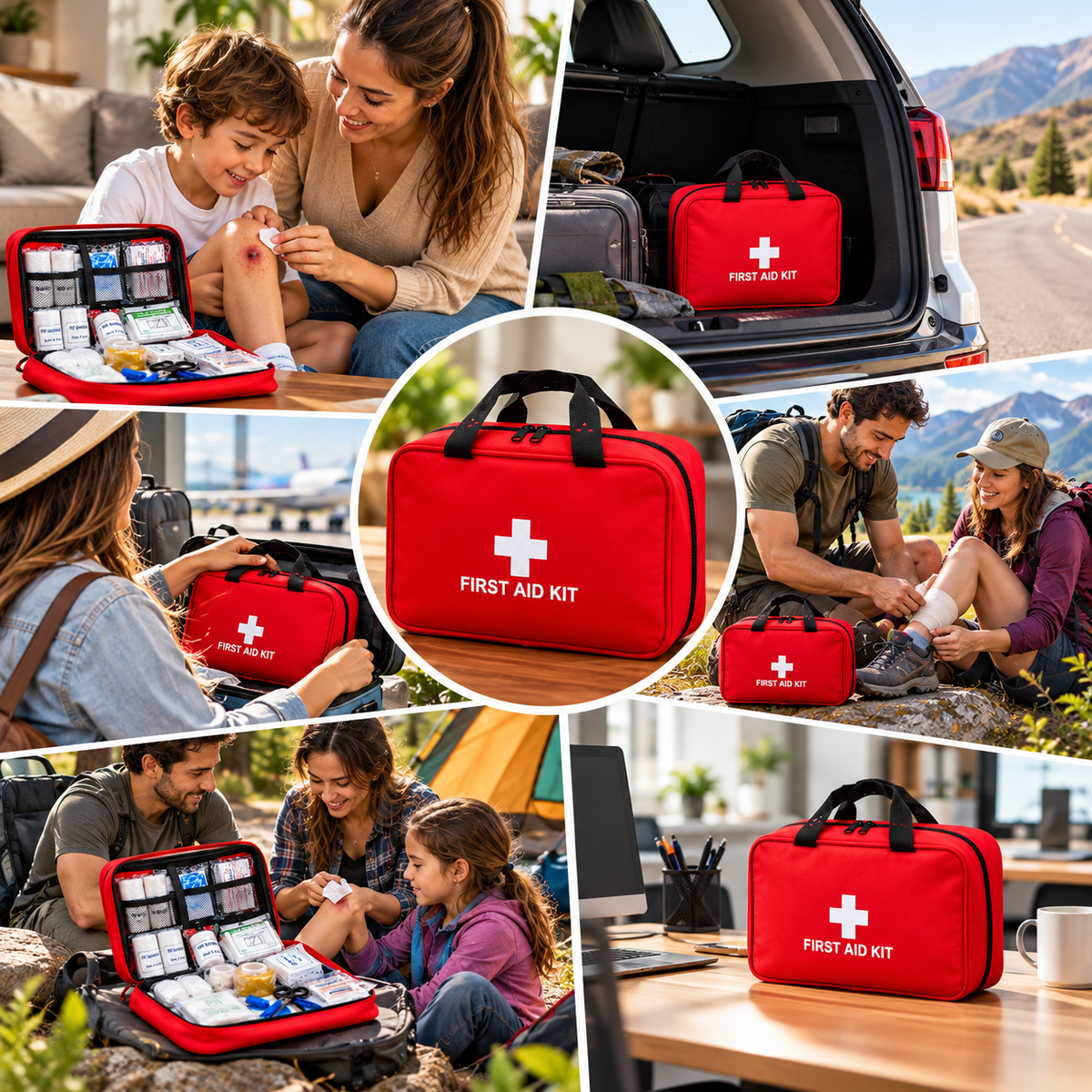 Kit Botiquín de Primeros Auxilios Equipado | Prepárate para los Imprevistos en Casa, Auto o Viajes + 🎁 Guía de Primeros Auxilios + Envío Gratis