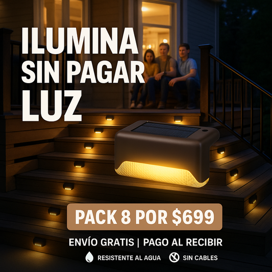 Paquete 8 Luces Solares LED 🌟 Ilumina tu Hogar – Sin Cables, Sin Gastar Luz!