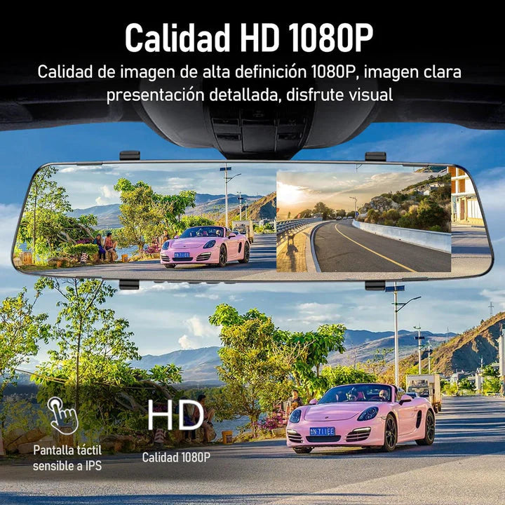 Retrovisor MiraPlus® Camara HD Delantera y Trasera 📹🚗 Protege tu auto de Montachoques y Mentirosos