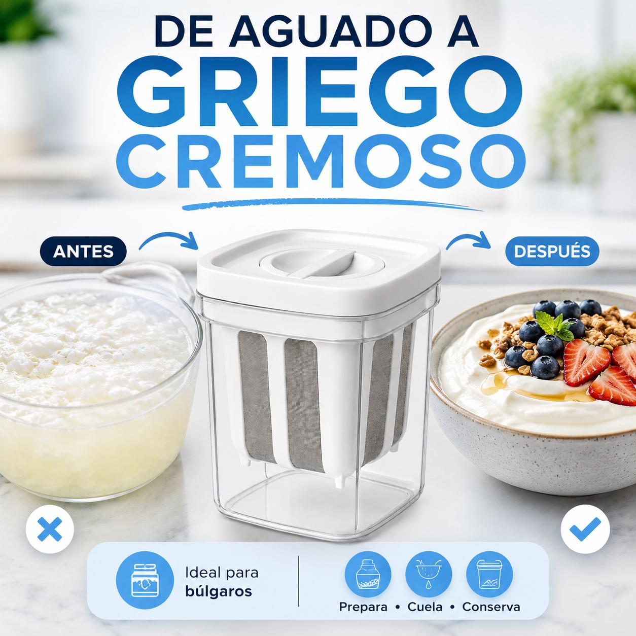 KefiYogurt Pro™ — Yogurt griego en casa 🥣 + 🎁 Ebook de regalo: Guía de Yogurt, Kéfir y Digestión Ligera + 🚚 Envío gratis