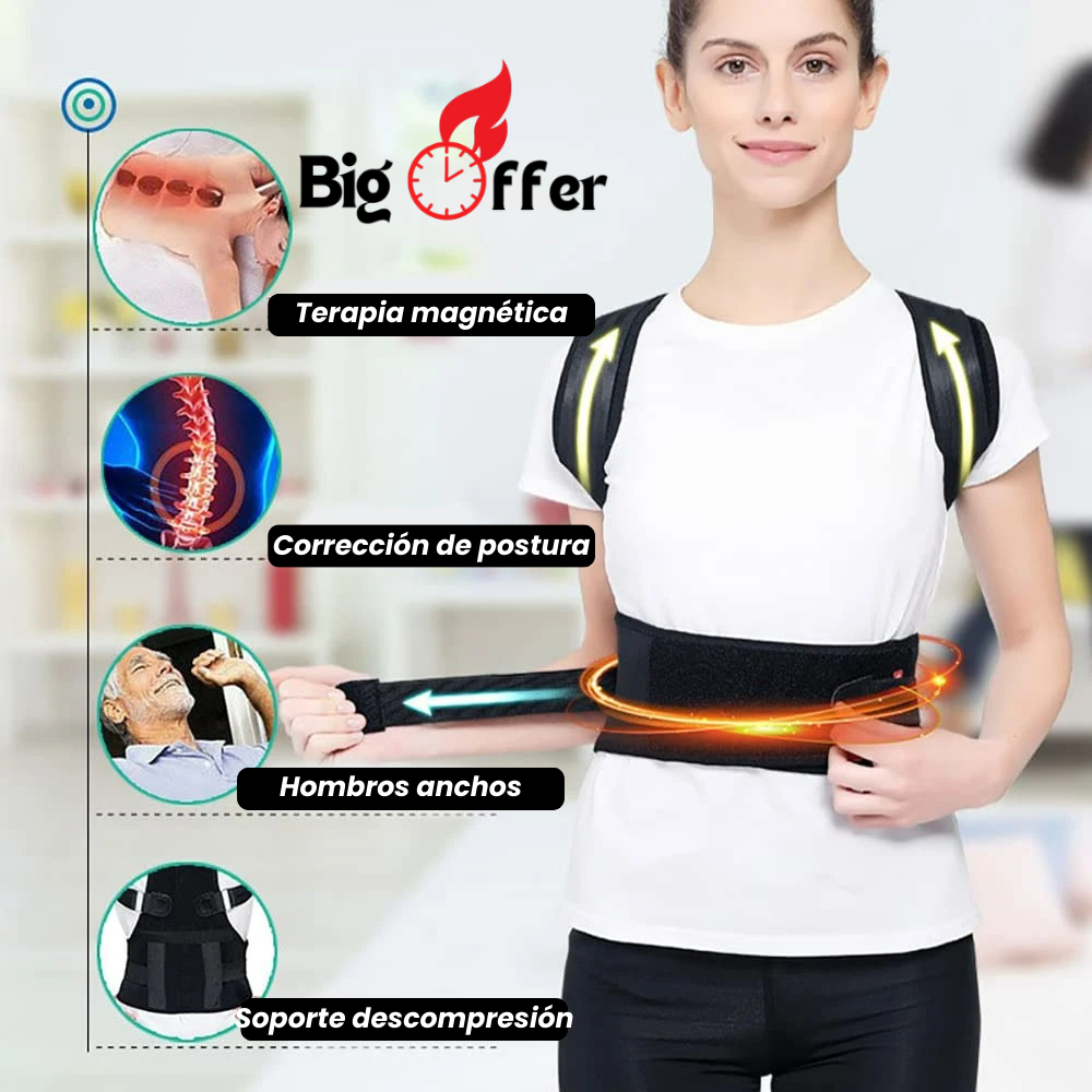 PosturePro®️ – Corrector de Postura Magnético | Alivio de Dolor y Alineación Instantánea para Espalda y Hombros