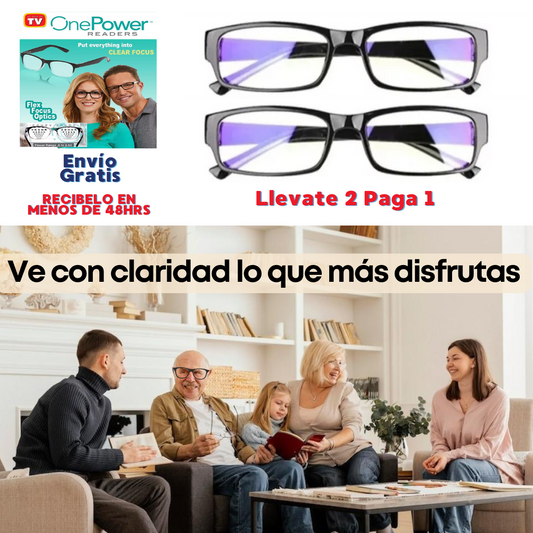 Combo 2 Lentes OnePower® auto-ajustables llévate 2 al precio de 1 🤩 (Oferta 2x1)🤩 Claridad visual y comodidad todos los días