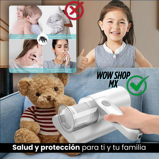 Aspiradora Antiácaros PureSleep™ – Elimina Ácaros, Polvo y Bacterias con Luz UV + Succión Potente 💨🛏️