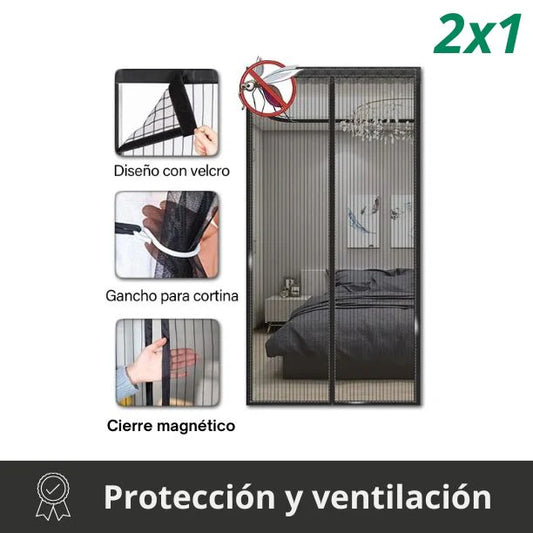 2x1 Cortina Mosquitera Magnética para Puertas + 🎁Guía Infalible “Hogar Libre de Plagas” + Envío Gratis