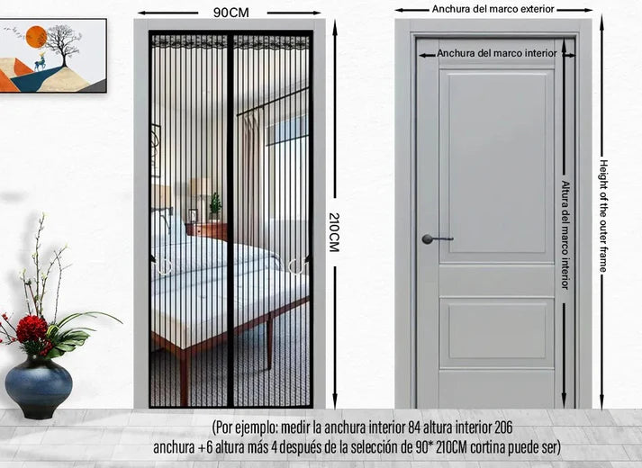 2x1 Cortina Mosquitera Magnética para Puertas + 🎁Guía Infalible “Hogar Libre de Plagas” + Envío Gratis