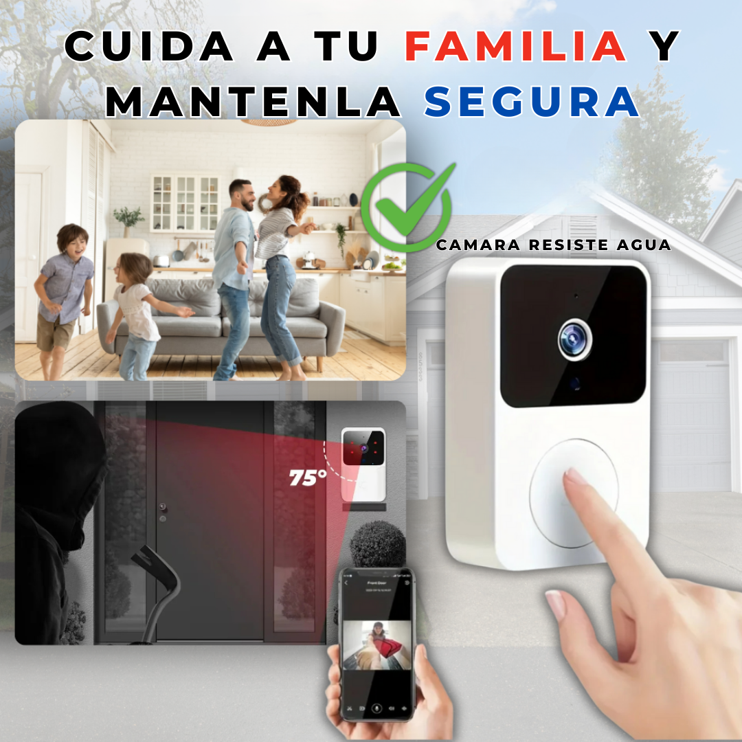 Timbre Inteligente SmartGuard™ – con Cámara HD, Visión Nocturna y Audio Bidireccional | Seguridad Familiar Total 🚨